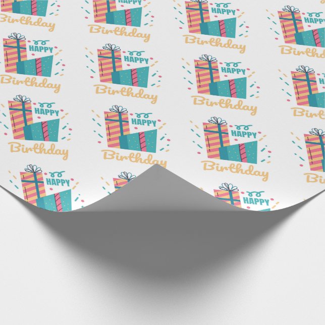 Papel De Regalo Libro feliz de cumpleaños (Esquina)