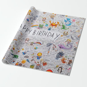 Papel De Regalo Libro feliz de cumpleaños