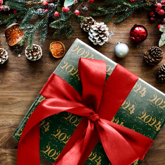 Papel De Regalo Libro Verde de los Navidades de Año Nuevo 2024 (Subido por el creador)