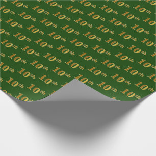 Papel De Regalo Libro Verde, Faux Gold 10 (Décimo) de envolvimient