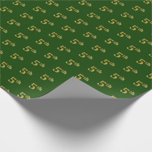 Papel De Regalo Libro Verde, Faux Gold 5º (Quinto) de envolvimien