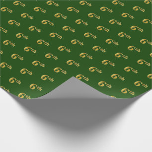 Papel De Regalo Libro Verde, Faux Gold 6º (Sexto) de envolvimiento