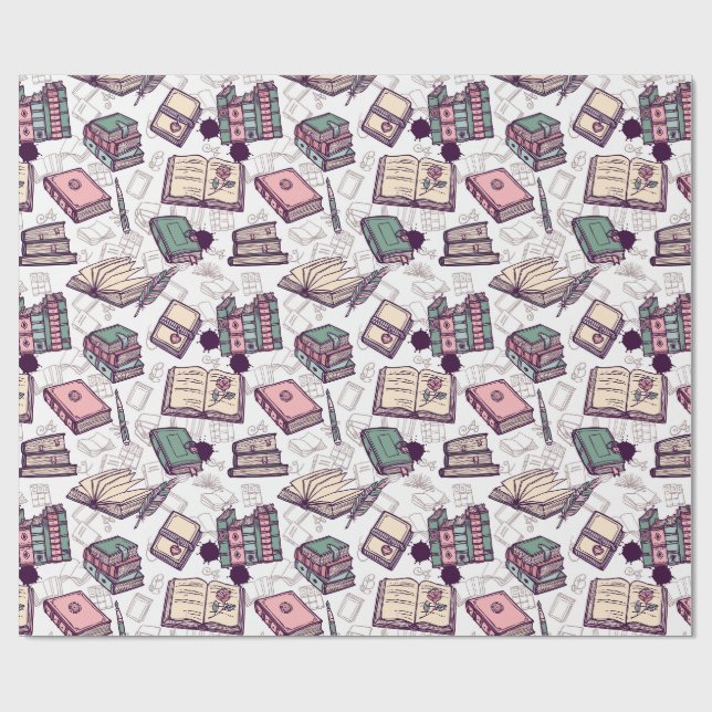 Papel De Regalo Libros (Superficie plana)