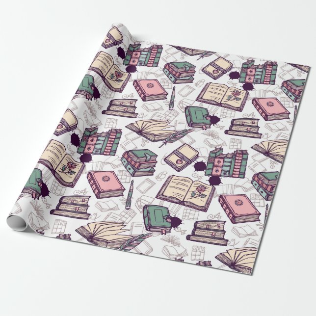 Papel De Regalo Libros (Desenrollado)