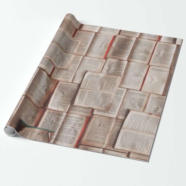Papel De Regalo Libros de época (Desenrollado)