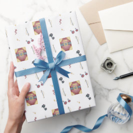 Papel De Regalo Libros de Hechizos Brujería Cumpleaños de Niños
