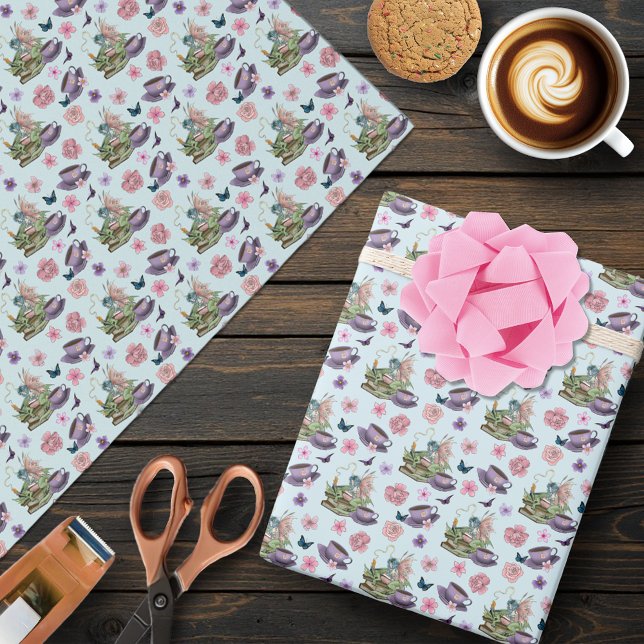 Papel De Regalo Libros de té de amistad de dragón de hadas (Subido por el creador)
