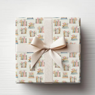 Papel De Regalo Libros Florales