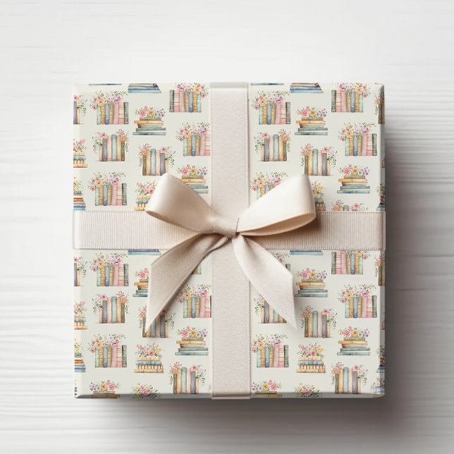 Papel De Regalo Libros Florales (Floral Books Wrapping Paper by Painted Paperie
)