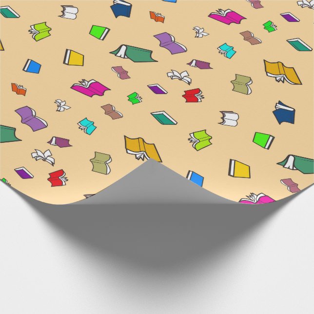 Papel de Regalo Libros Voladores Coloridos (Esquina)