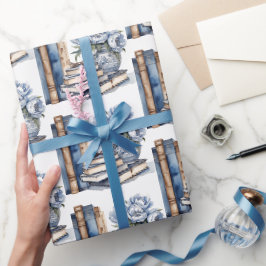 Papel De Regalo Libros y flores