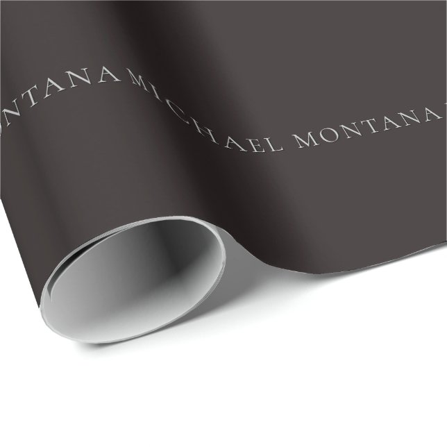 Papel De Regalo Licorice Black Minimalist Plain Modern Own Name (Esquina del rollo)