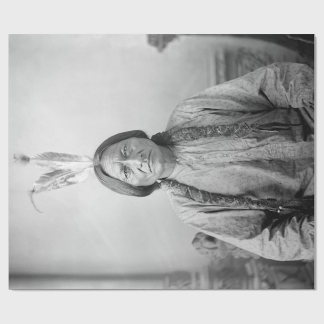 Papel De Regalo Líder lakota sacudiendo a indígenas norteamericano (Superficie plana)