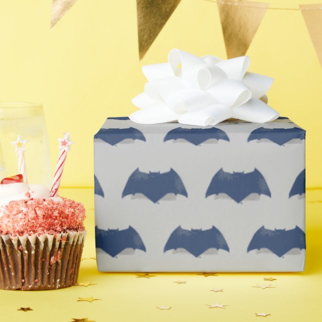 Papel De Regalo Liga de la Justicia | Símbolo batman de brocha y s (Fiesta de cumpleaños )