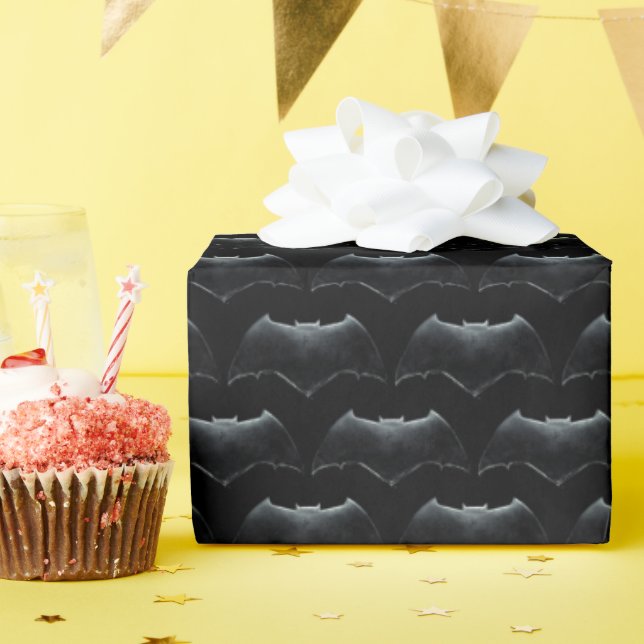 Papel De Regalo Liga de la Justicia | Símbolo batman metálico (Fiesta de cumpleaños )