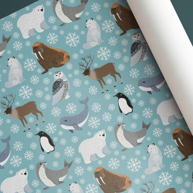 Papel De Regalo  Light Blue Cute Winter Animal Christmas Birthday (Subido por el creador)