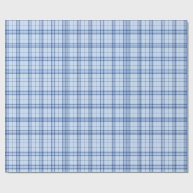 Papel De Regalo Light Blue Windowpane Plaid (Superficie plana)