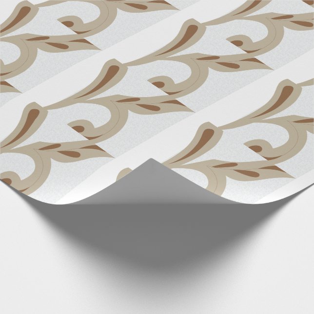 Papel De Regalo Light Gray Geometric Floral |Modern Summer Pattern (Esquina)