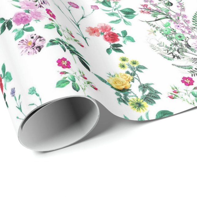 Papel De Regalo Light Pretty Summer Floral Pattern (Esquina del rollo)
