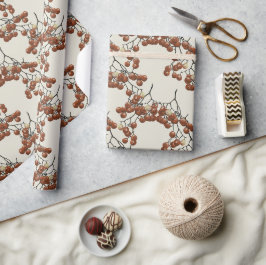Papel De Regalo Light sage green Red Peppercorns gift wrapping