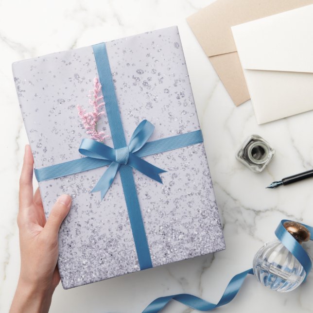 Papel De Regalo Lila Purpura Purpurina Falsa (Regalar)