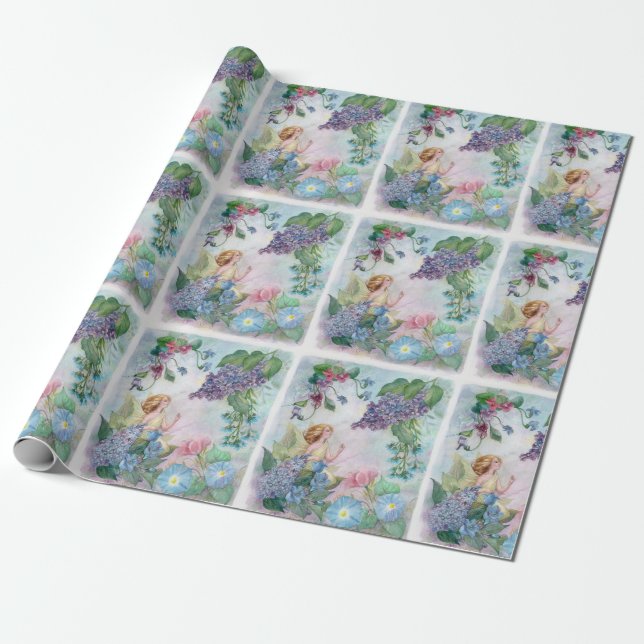Papel De Regalo Lilac Faerie ilustrada (Desenrollado)