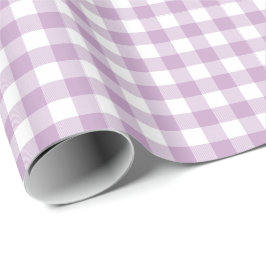 Papel De Regalo Lilac Purple y White Pastel Gingham