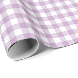Papel De Regalo Lilac Purple y White Pastel Gingham