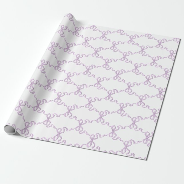 Papel De Regalo lilac Ribbon Trellis (Desenrollado)