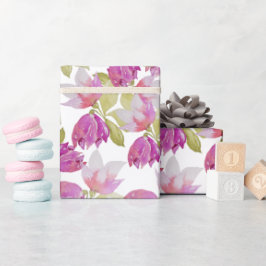 Papel De Regalo Lilac rosa Magnolia Flor acuática arte