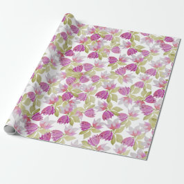 Papel De Regalo Lilac rosa Magnolia Flor acuática arte