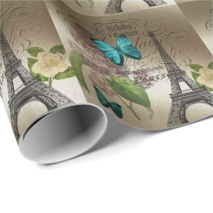 Papel De Regalo lilac scripts modernos paris eiffel tower