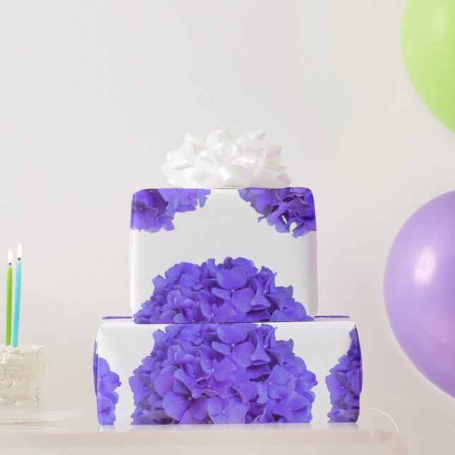 Papel De Regalo Lilas lavanda Hortensias moradas Flores moradas (Regalos de fiesta)