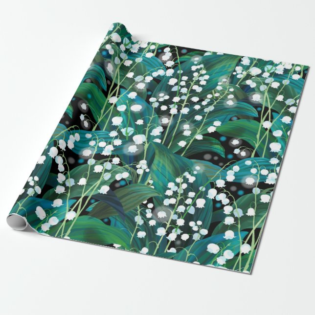 Papel De Regalo Lily del valle. Patrón de fondo sin problemas (Desenrollado)
