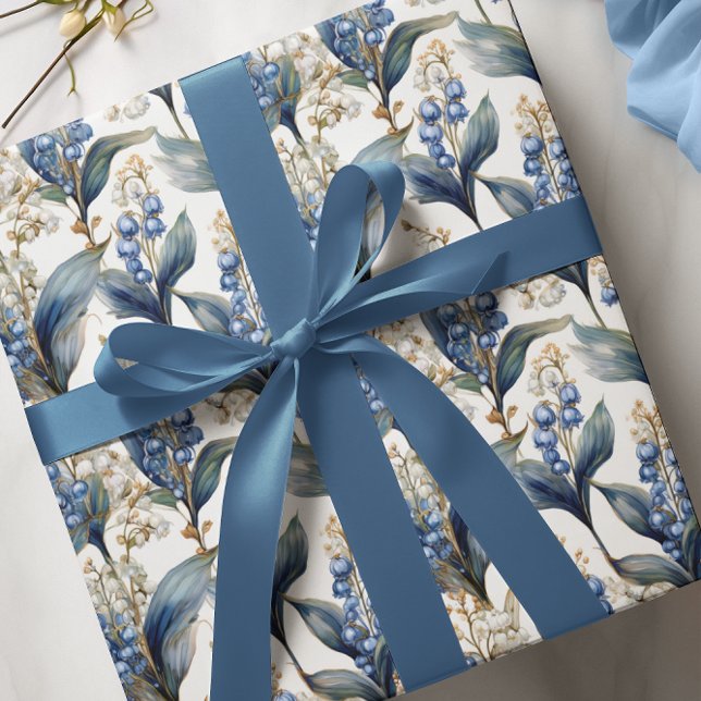 Papel De Regalo Lily del Valle y Patrón Floral de Hawthorn (Elegant Maximalist Lily of the Valley and Hawthorne Floral Wrapping Paper)
