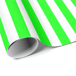 Papel De Regalo Lima Verde y Franja Blanca