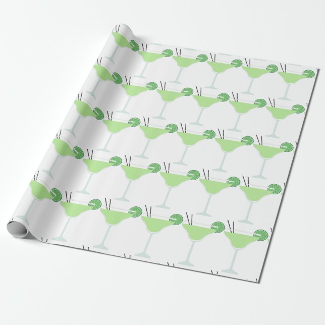 Papel De Regalo Lime Margarita (Desenrollado)