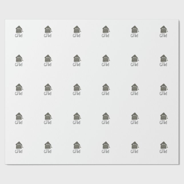 Papel De Regalo Límite de graduación plateado purpurina añadir nom (Superficie plana)