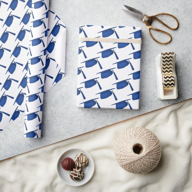 Papel De Regalo Límites de graduación azules (Artesanía)