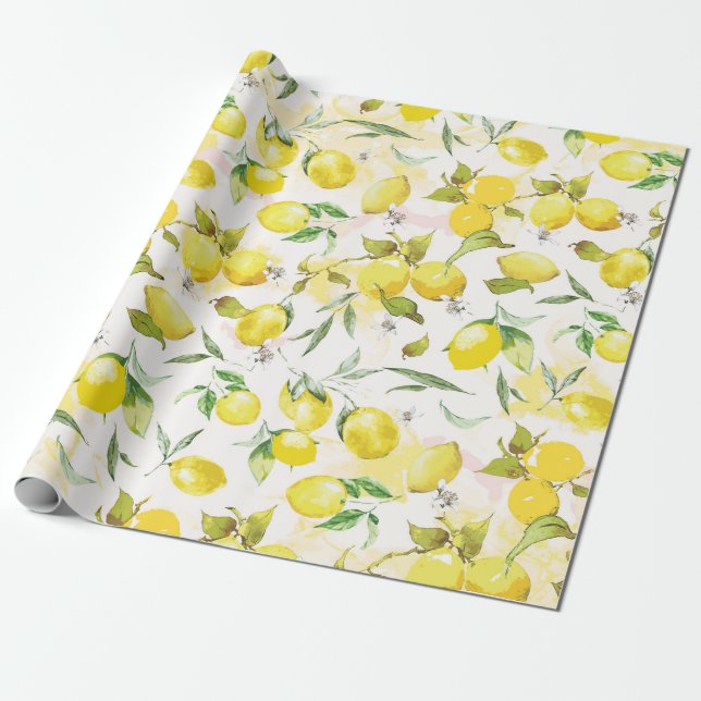Papel De Regalo Limón acuático II (Desenrollado)