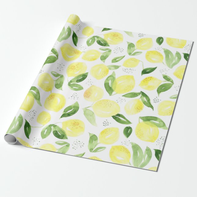 Papel De Regalo Limón amarillo (Desenrollado)