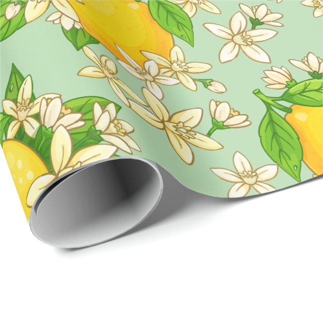 Papel De Regalo limones amarillos (Esquina del rollo)