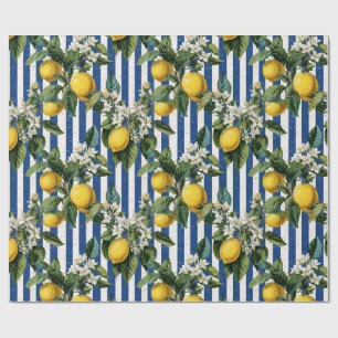 Papel De Regalo Limones Mediterráneos Decoupage Vintage