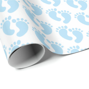 Papel De Regalo linda ducha azul de pies azules