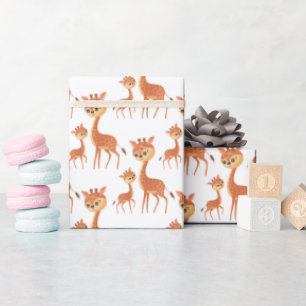 Papel De Regalo linda mami baby giraffe fiesta de azulejos
