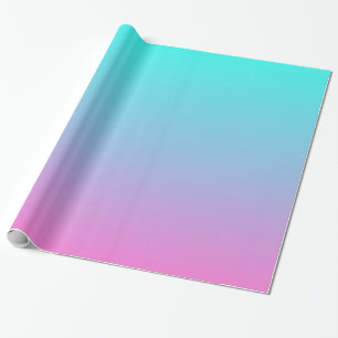 Papel De Regalo linda muchacha oscura sirena rosa Fuchsia turquesa