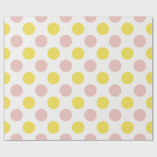 Papel De Regalo Lindo Amarillo y Rosado de Lunares