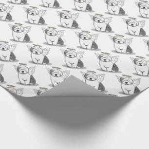 Papel De Regalo Lindo Angel Viejo Oveja Inglés (Gris 1) - Cute