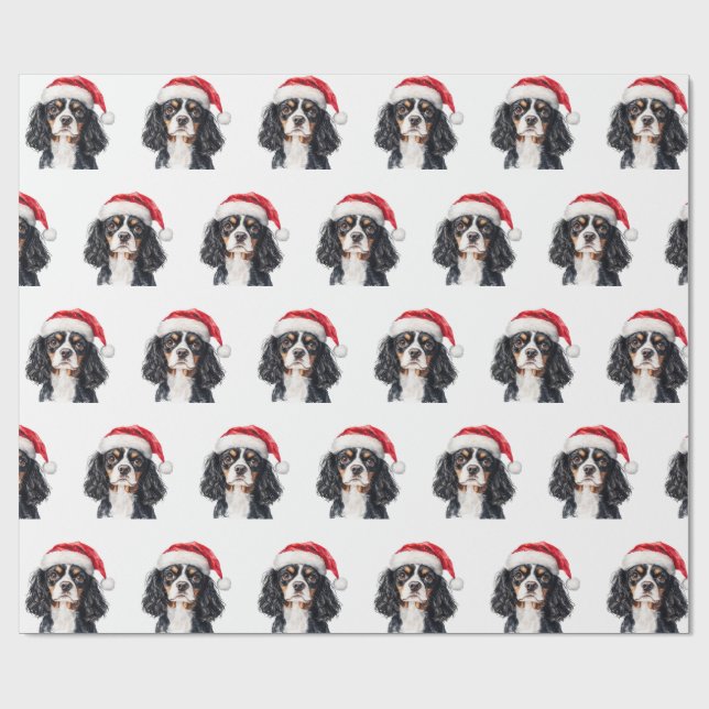 Papel De Regalo Lindo Cavalier King Charles Spaniel con sombrero d (Superficie plana)