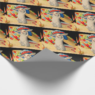 Papel De Regalo lindo conejito blanco vestido de gran gorra